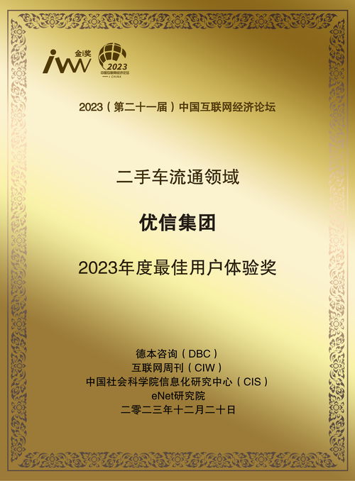 优信集团荣获2023年度最佳用户体验奖，引领互联网生活服务新标杆